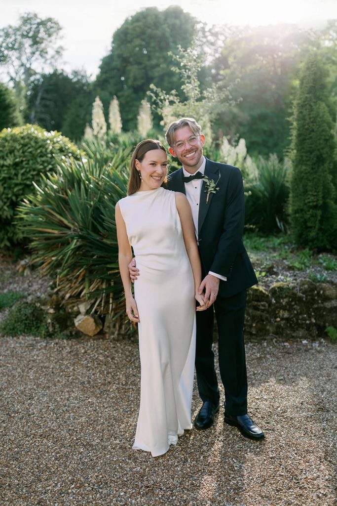 Bride and groom portrait at Ripple Court Estate wedding in Kent