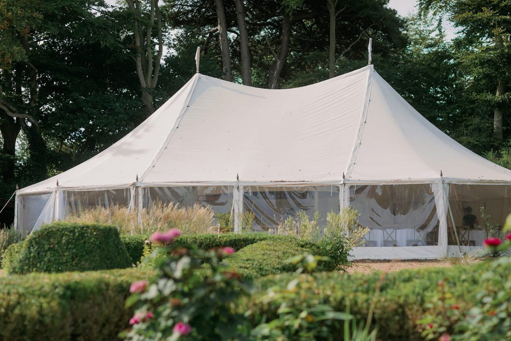 Wedding reception marquee at Ripple Court Estate in Kent